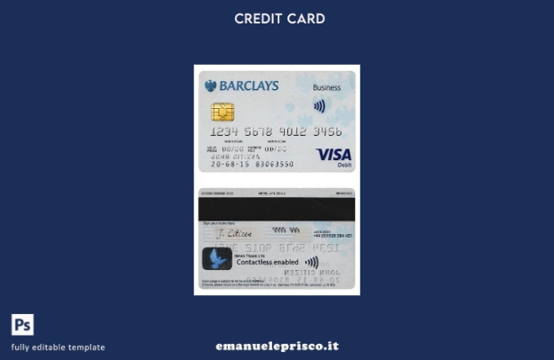 stile verificato Modello di carta visto Barclays PLC per il Regno Unito
